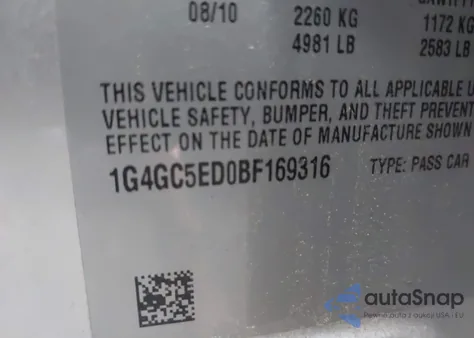 2011 Buick Lacrosse Cxl из США, поврежденный, VIN 1G4GC5ED0BF169316